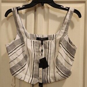 Bcbgmaxazria button up crop top. Size small.  Nwt.
